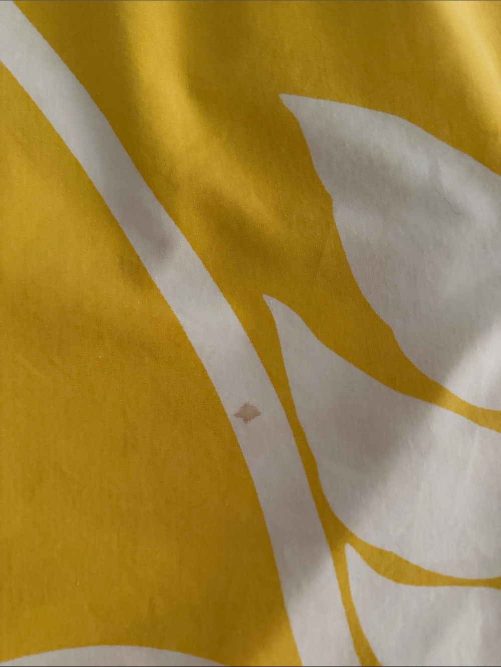 Marimekko Madison Yellow and White Floral Cotton Duvet Cover Size Queen - Picture 4 of 6
